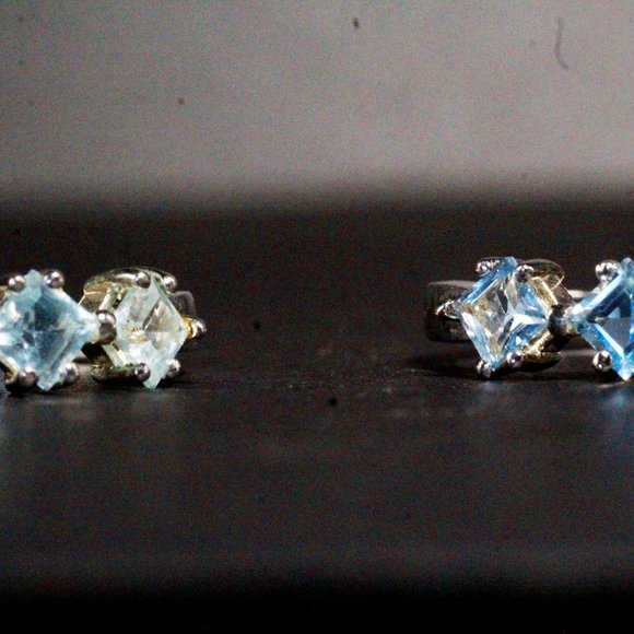 Contemporary QVC Sterling Silver Light Blue Topaz Stackable or Friendship Ring - Picture 6 of 7